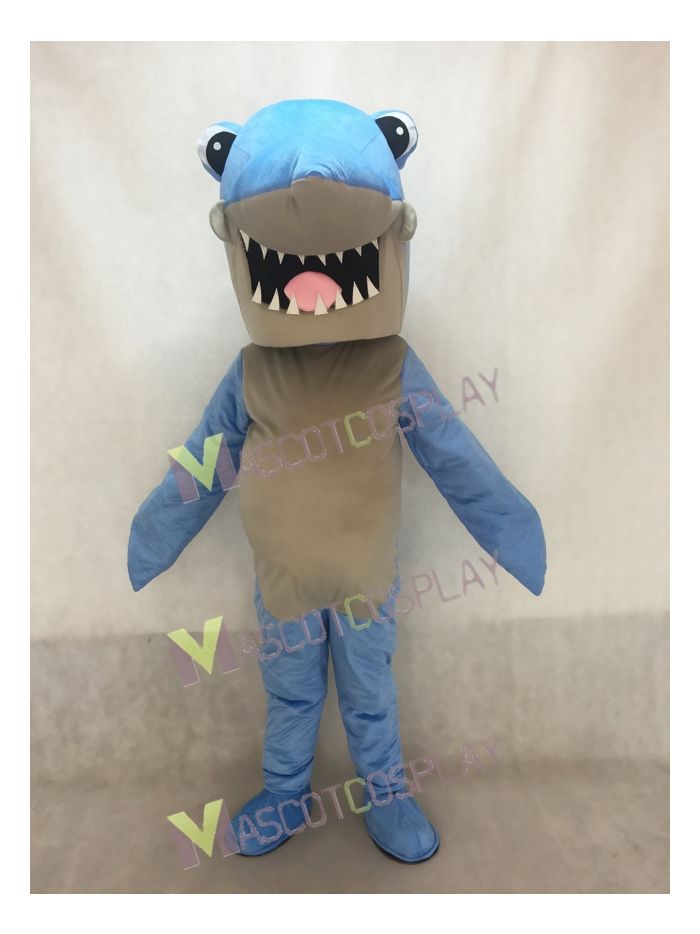 New Cartoon Blue Shark Mascot Costume